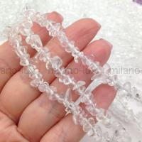 Горный Хрусталь натуральный, крошка, бусины свободной формы; нитка 78см