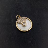 Подвеска фианиты и Перламутр; цвет золото