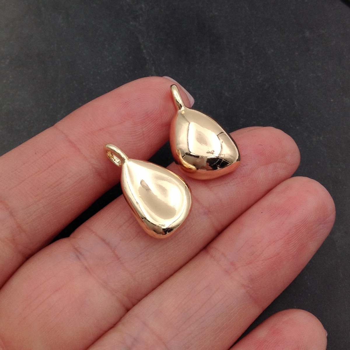 Подвеска Капля объёмная; цвет золото - milano-lux.ru