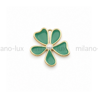 Подвеска Цветок 17.5мм Мятная эмаль; цвет золото