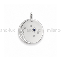 Подвеска Полумесяц и звёзды Milano Lux; цвет платина