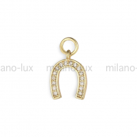 Подвеска Подкова с фианитами; цвет золото