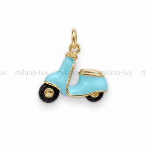 Подвеска "Vespa" Milano Lux, Голубая эмаль; цвет золото