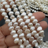Жемчуг натуральный A Grade, 7*5.5мм Белый, барочный; нить 40см