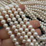 Жемчуг натуральный A Grade, 6*6.5мм Белый, округлый; нить 35см