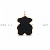 Подвеска Мишка 23*16мм Чёрная эмаль; цвет золото