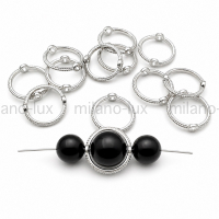 Рамка для бусины 10мм; цвет платина