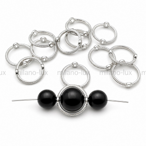 Рамка для бусины 10мм; цвет платина