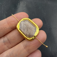 Бусина прямоугольная с Солнечным камнем