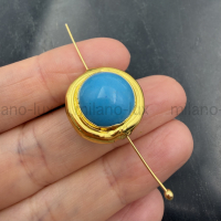 Бусина-Шар с Бирюзовым Халцедоном