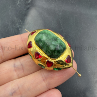 Бусина крупная с Зелёным Халцедоном