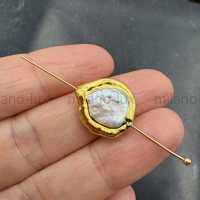 Бусина каплевидная с Натуральным Жемчугом; 17*15мм