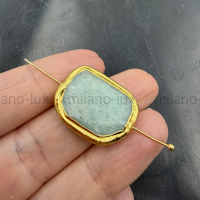 Бусина прямоугольная с натуральным Амазонитом 