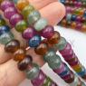 Натуральный Халцедон, турмалиновый микс 8*5мм; нить 38см