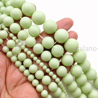 Бусины Майорка шар 14мм, цвет Pastel Green; 10 бусин