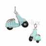 Подвеска "Vespa" Milano Lux, Голубая эмаль; цвет платина