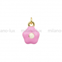 Подвеска Клякса Розовая 2 цвета эмали; цвет золото  