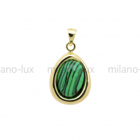 Подвеска с кабошоном "Малахит"; цвет золото