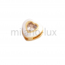 Бусина Сердце 8мм с Белой эмалью и фианитом