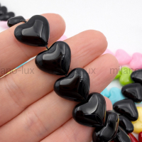 Сердце Майорка 13*15мм, цвет Чёрный; 10 бусин