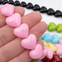 Сердце Майорка 13*15мм, цвет Розовый; 10 бусин