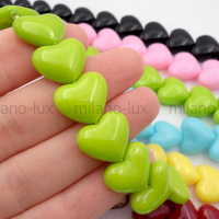 Сердце Майорка 13*15мм, цвет Лайм; 10 бусин