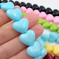 Сердце Майорка 13*15мм, Голубая Бирюза; 10 бусин