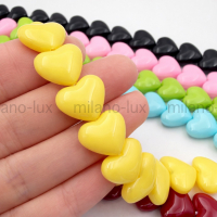 Сердце Майорка 13*15мм, цвет Жёлтый Глянец; 10 бусин