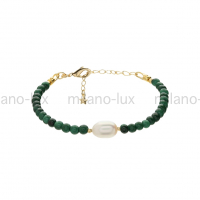 Набор для создания Браслета из натурального Малахита и Жемчужины