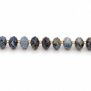 Дюмортьерит природный, А качество, ювелирный рондель 10*6.5мм; нить 39см