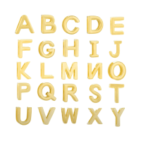 Бусина Буквы A-B-C-D, в цвете золото