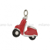 Подвеска "Vespa" Milano Lux, Красная эмаль; цвет платина