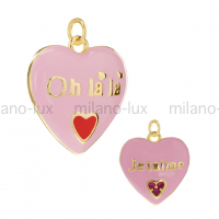 Подвеска Сердце "Je taime..." Milano Lux; цвет золото 