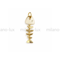 Подвеска подвижная Рыба с Фианитами; цвет золото 