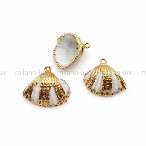 Ракушка натуральная в золотой фольге