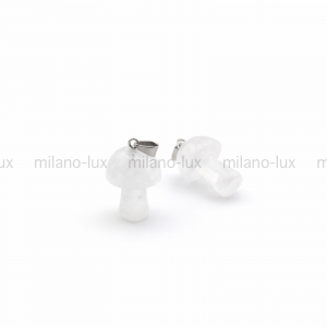 Подвеска Гриб из Горного Хрусталя, петля сталь  