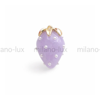 Подвеска Клубника 26мм Сиреневая; цвет золото