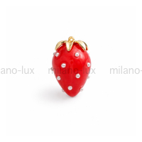 Подвеска Клубника 26мм Алая; цвет золото