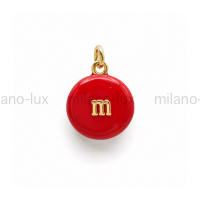 Подвеска m&m с Красной эмалью, цвет золото
