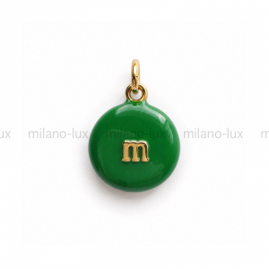 Подвеска m&m с Зелёной эмалью, цвет золото