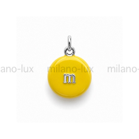 Подвеска m&m с Жёлтой эмалью, цвет платина