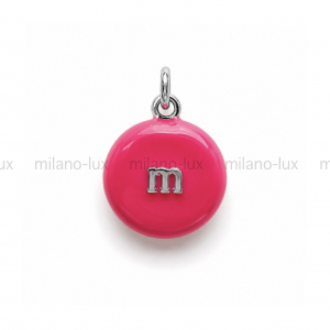 Подвеска m&m с эмалью Фуксия, цвет платина