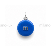Подвеска m&m с Синей эмалью, цвет платина