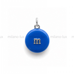 Подвеска m&m с Синей эмалью, цвет платина