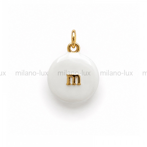 Подвеска m&m с Белой эмалью, цвет золото