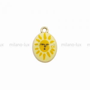 Подвеска с эмалью, рисунок Солнце; цвет золото