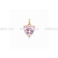 Сердце кристалл нежно-Розовое, mini 9*7мм; цвет золото