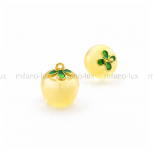 Подвеска Жёлтое Яблоко из стекла, цвет золото