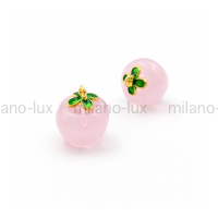 Подвеска Розовое Яблоко из стекла, цвет золото