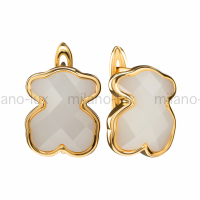 Швензы Мишка с белой Керамикой; цвет золото